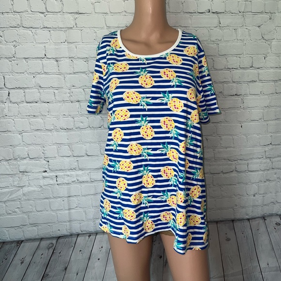 Time and Tru Tops - time and tru blue & yellow floral shirt size XXL